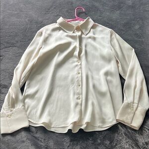 Mango Cream Collared Shirt